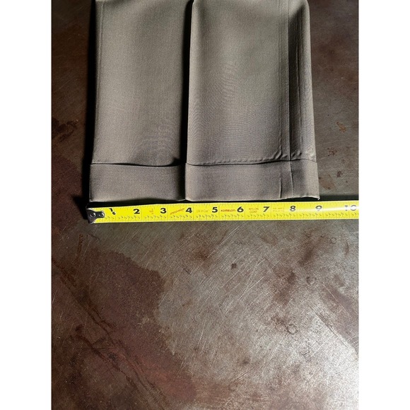 Burberry Mens Pleated Cuffed Wool Straight Dress Pants Taupe Size 40x30 Office - Picture 9 of 9